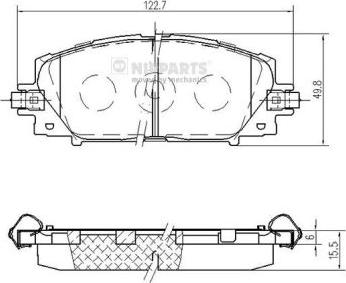 Nipparts N3602148 - Тормозные колодки, дисковые, комплект autosila-amz.com