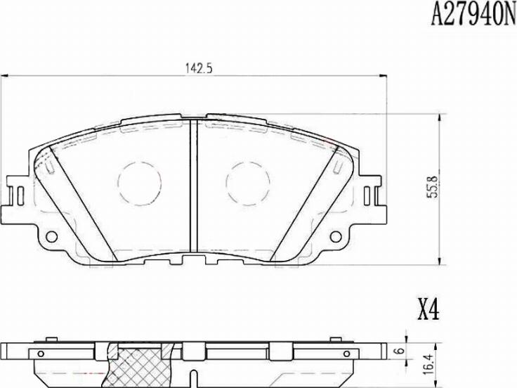 Nipparts N3602155 - Тормозные колодки, дисковые, комплект autosila-amz.com