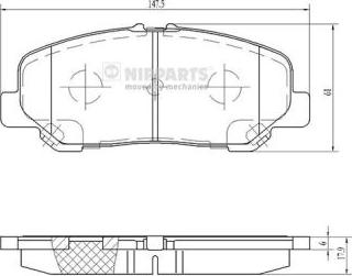 Nipparts N3602151 - Тормозные колодки, дисковые, комплект autosila-amz.com