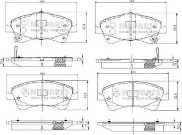 Nipparts N3602133 - Тормозные колодки, дисковые, комплект autosila-amz.com