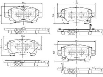 Nipparts N3602132 - Тормозные колодки, дисковые, комплект autosila-amz.com