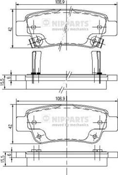 Nipparts N3614019 - Тормозные колодки, дисковые, комплект autosila-amz.com