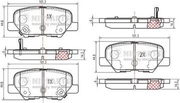 Nipparts N3615017 - Тормозные колодки, дисковые, комплект autosila-amz.com