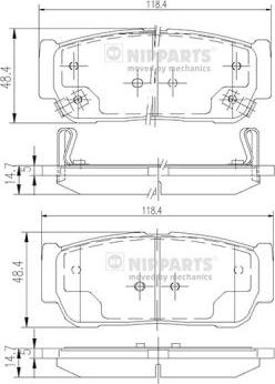 Nipparts N3610402 - Тормозные колодки, дисковые, комплект autosila-amz.com