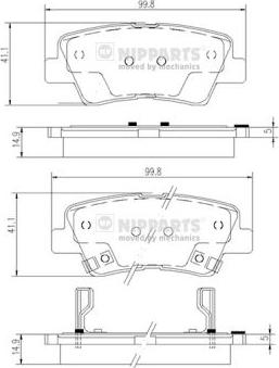 Nipparts N3610519 - Тормозные колодки, дисковые, комплект autosila-amz.com