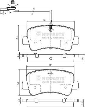 Nipparts N3611057 - Тормозные колодки, дисковые, комплект autosila-amz.com