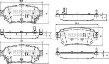 Nipparts N3611060 - Тормозные колодки, дисковые, комплект autosila-amz.com