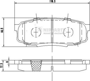 Nipparts N3612043 - колодки дисковые задние!\ Toyota Land Cruiser 4.7 V8/4.5D V8 08> autosila-amz.com