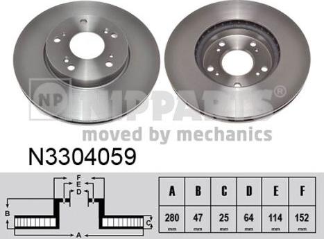 Nipparts N3304059 - Тормозной диск autosila-amz.com