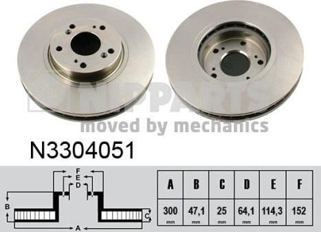 Nipparts N3304051 - Тормозной диск autosila-amz.com