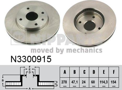 Nipparts N3300915 - Тормозной диск autosila-amz.com