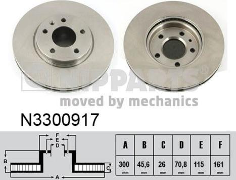 Nipparts N3300917 - Тормозной диск autosila-amz.com