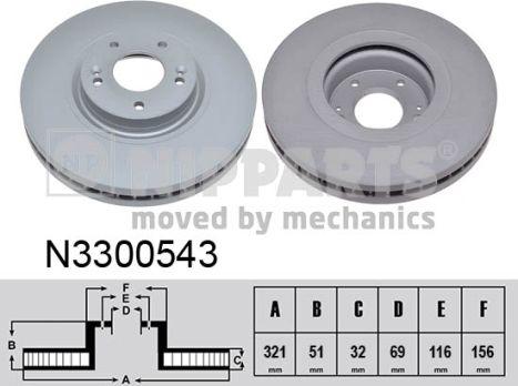 Nipparts N3300543 - Тормозной диск autosila-amz.com