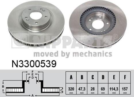 Nipparts N3300539 - Тормозной диск autosila-amz.com