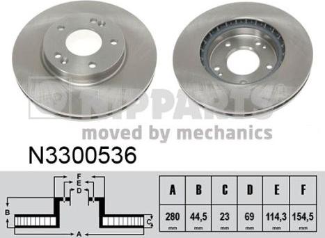 Nipparts N3300536 - Тормозной диск autosila-amz.com