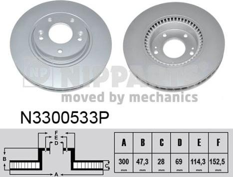 Nipparts N3300533P - Тормозной диск autosila-amz.com