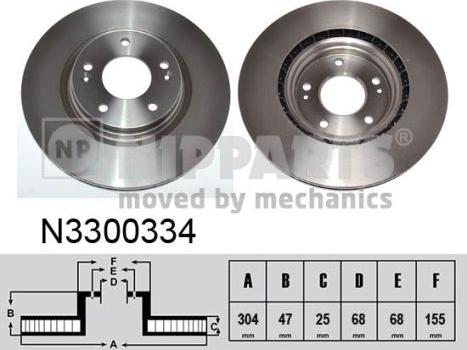 Nipparts N3300334 - Диск торм Kia Sportage 2015- , Hyundai Tucson 2015- autosila-amz.com