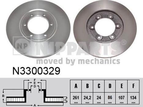 Nipparts N3300329 - Тормозной диск autosila-amz.com