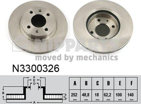 Nipparts N3300326 - Тормозной диск autosila-amz.com