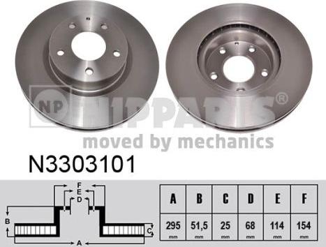 Nipparts N3303101 - Тормозной диск autosila-amz.com