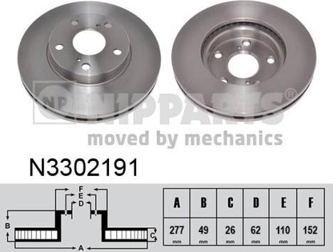 Nipparts N3302191 - Тормозной диск autosila-amz.com