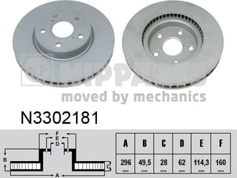 Nipparts N3302181 - Тормозной диск autosila-amz.com