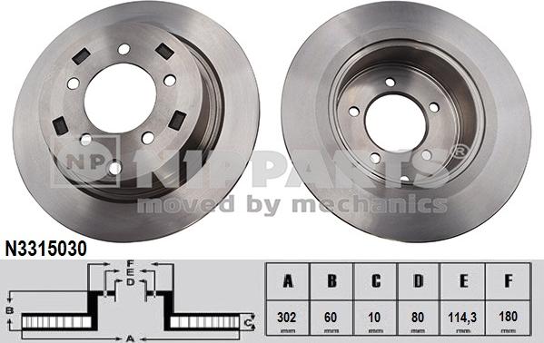 Nipparts N3315030 - Тормозной диск autosila-amz.com