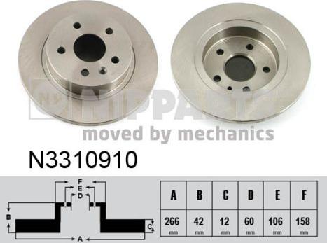 Nipparts N3310910 - Тормозной диск autosila-amz.com