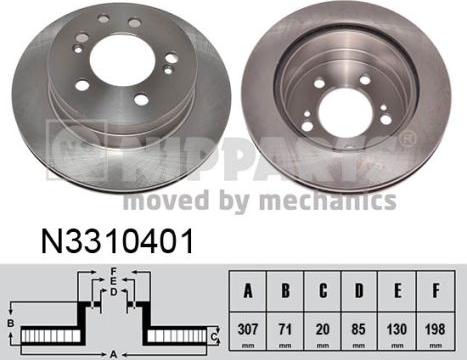 Nipparts N3310401 - Тормозной диск autosila-amz.com