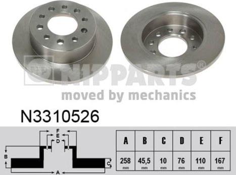 Nipparts N3310526 - Тормозной диск autosila-amz.com