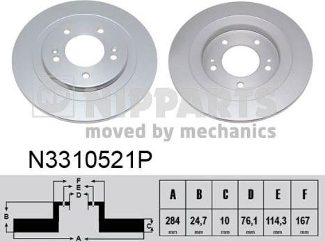 Nipparts N3310521P - Тормозной диск autosila-amz.com