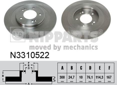 Nipparts N3310522 - Тормозной диск autosila-amz.com