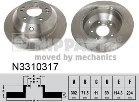 Nipparts N3310317 - Тормозной диск autosila-amz.com