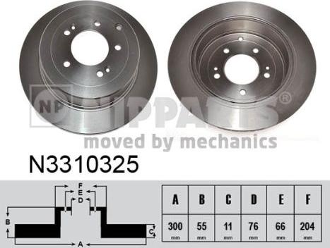 Nipparts N3310325 - Тормозной диск autosila-amz.com