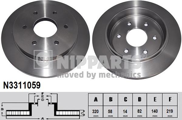 Nipparts N3311059 - Тормозной диск autosila-amz.com