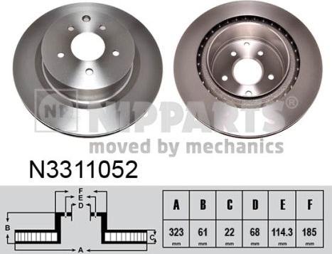 Nipparts N3311052 - Тормозной диск autosila-amz.com