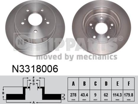 Nipparts N3318006 - Тормозной диск autosila-amz.com