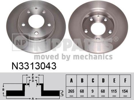 Nipparts N3313043 - Тормозной диск autosila-amz.com