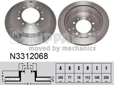 Nipparts N3312068 - Тормозной диск autosila-amz.com