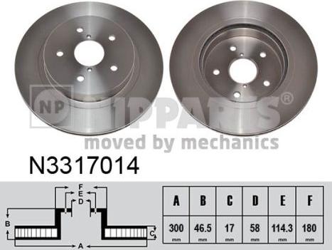 Nipparts N3317014 - Тормозной диск autosila-amz.com