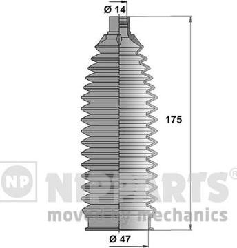 Nipparts N2845006 - Комплект пыльника, рулевое управление autosila-amz.com