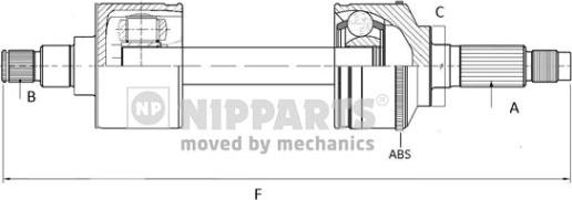 Nipparts N2804001 - Приводной вал autosila-amz.com