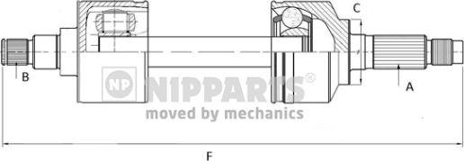 Nipparts N2808001 - Приводной вал autosila-amz.com