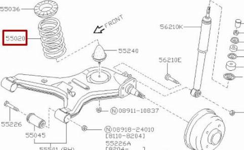 NISSAN 55020-11A05 - Пружина ходовой части autosila-amz.com