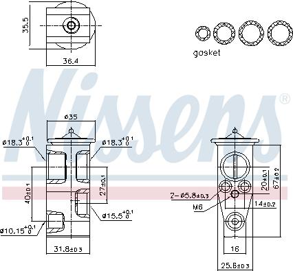 Nissens 999444 - Расширительный клапан, кондиционер autosila-amz.com