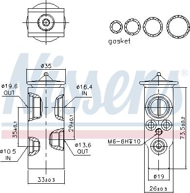 Nissens 999350 - Клапан кондиционера расширительный OPEL CORSA C    00- autosila-amz.com