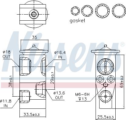 Nissens 999315 - клапан расширительный!\ VW Golf VII 12> autosila-amz.com