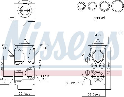 Nissens 999318 - Расширительный клапан кондиционера SEAT ALHAMBRA VW CALIFORNIA T5 CAMPER, MULTIVAN V, SHARAN, TRANSP autosila-amz.com