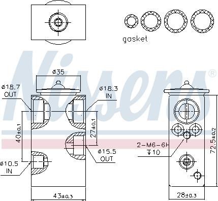 Nissens 999248 - Клапан кондиционера расширительный FIAT 500    07- autosila-amz.com