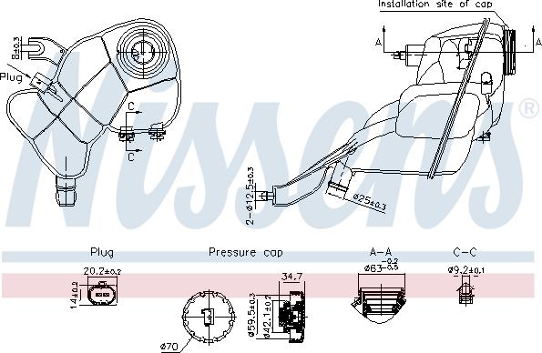 Nissens 996204 - Компенсационный бак, охлаждающая жидкость autosila-amz.com